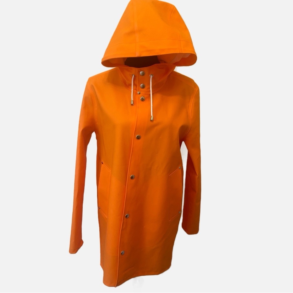 STUTTERHEIM Stockholm Rain Jacket Made in Sweden Orange XS 100% Waterproof